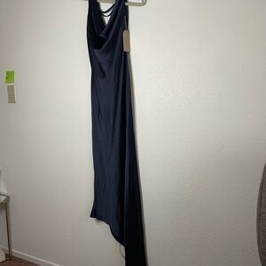 Meshki Asymmetrical Navy Dress